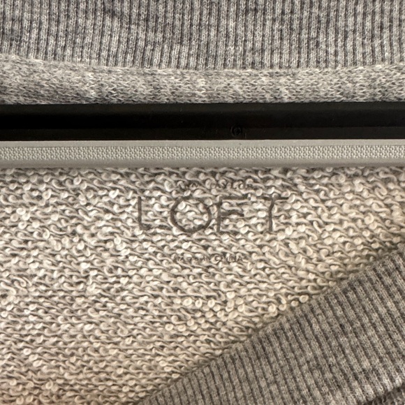 LOFT Gray Sequin Crew Neck Sweater - Picture 2 of 4